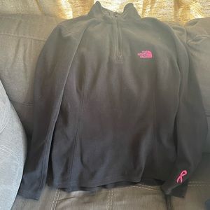 Black pullover north face with Breast cancer ribbon